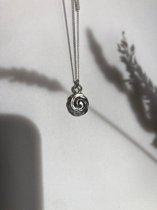 Spiral Recycled Sterling Silver Necklace