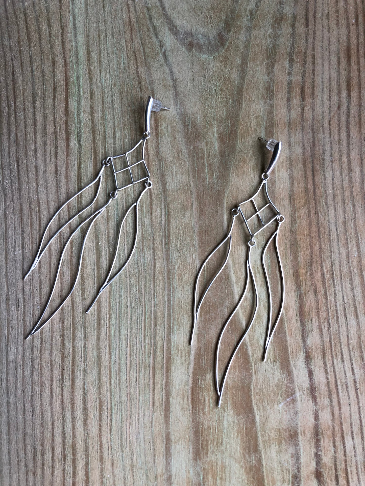 Tri Flow Recycled Sterling Silver Earrings