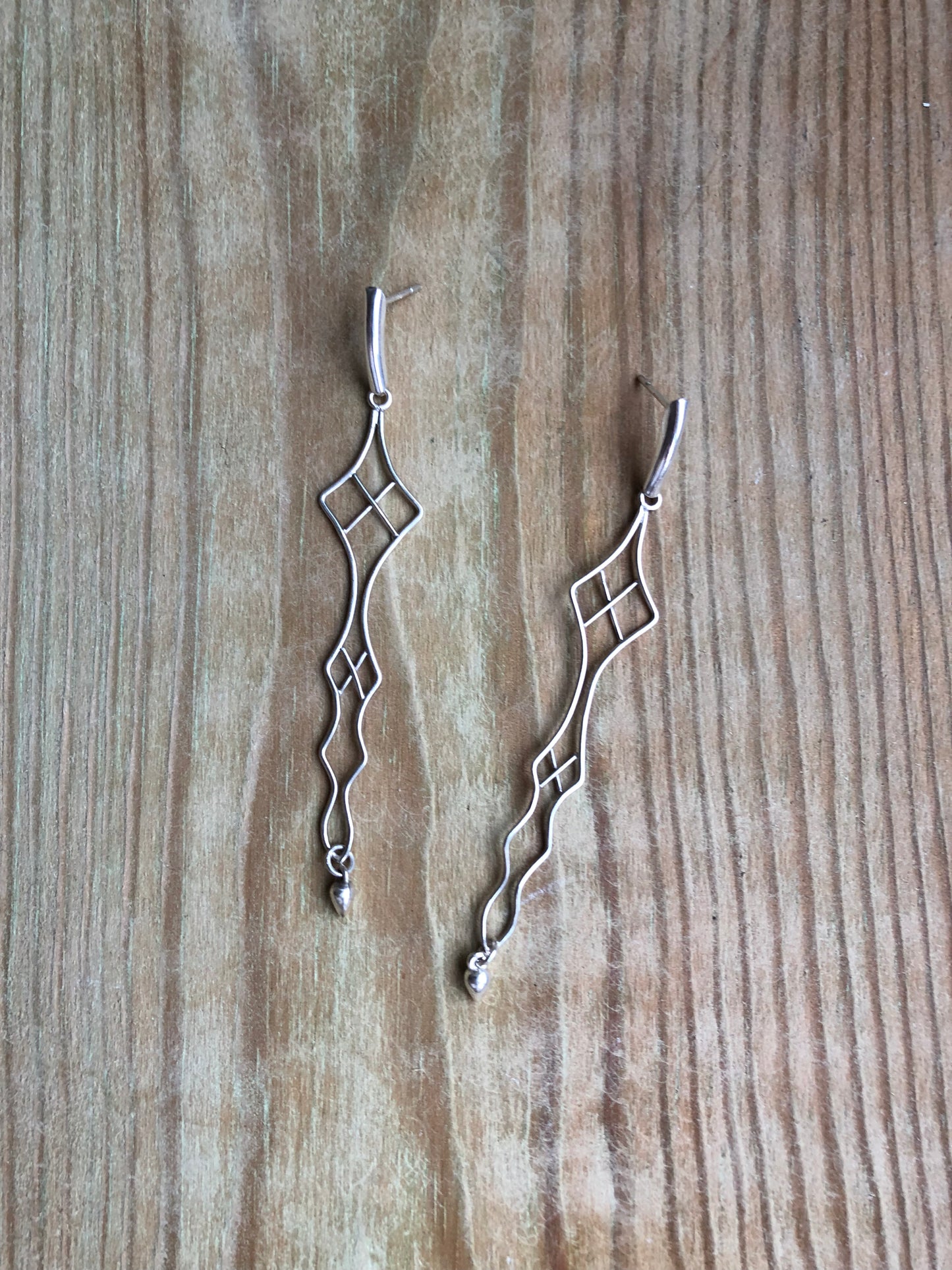 Dagger Drop Recycled Sterling Silver Earrings