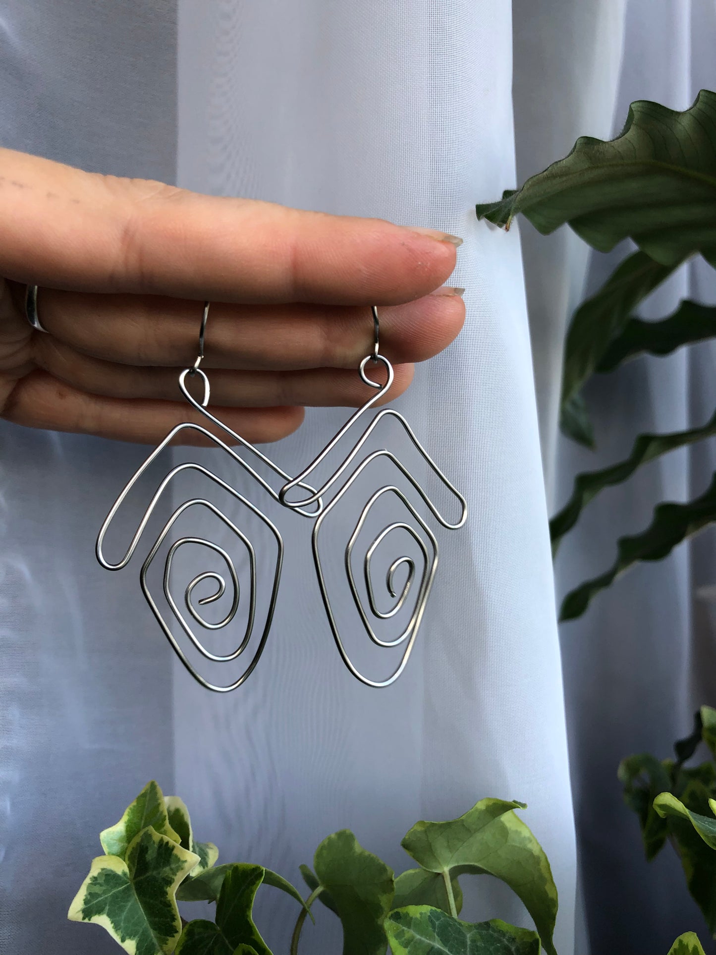 Triangle Spiral Earrings