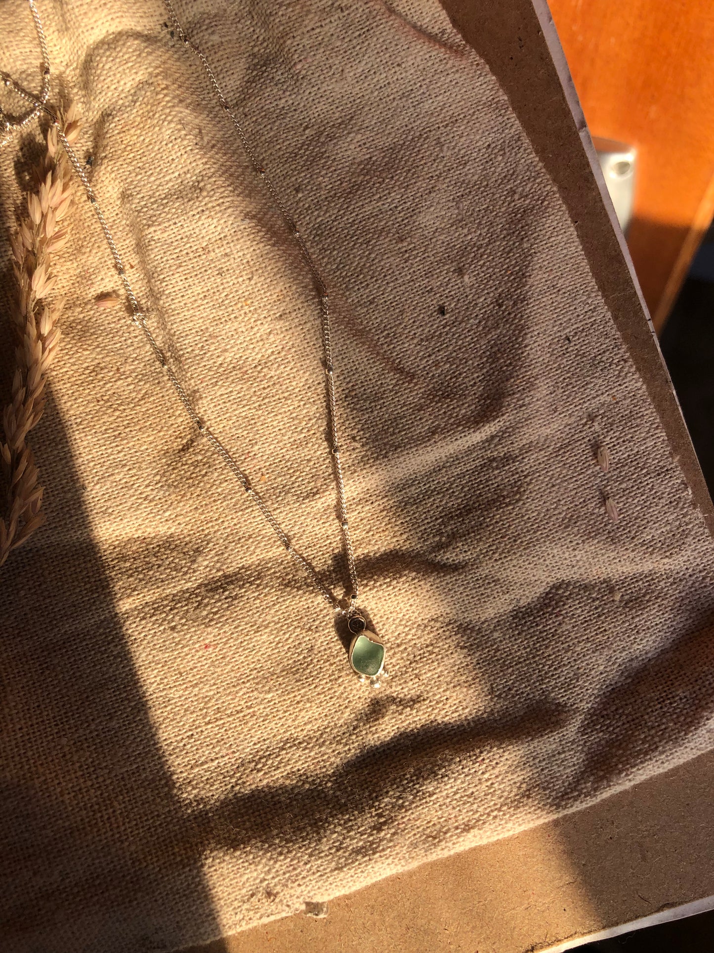 Mind Body and Soul Sea Glass Necklace