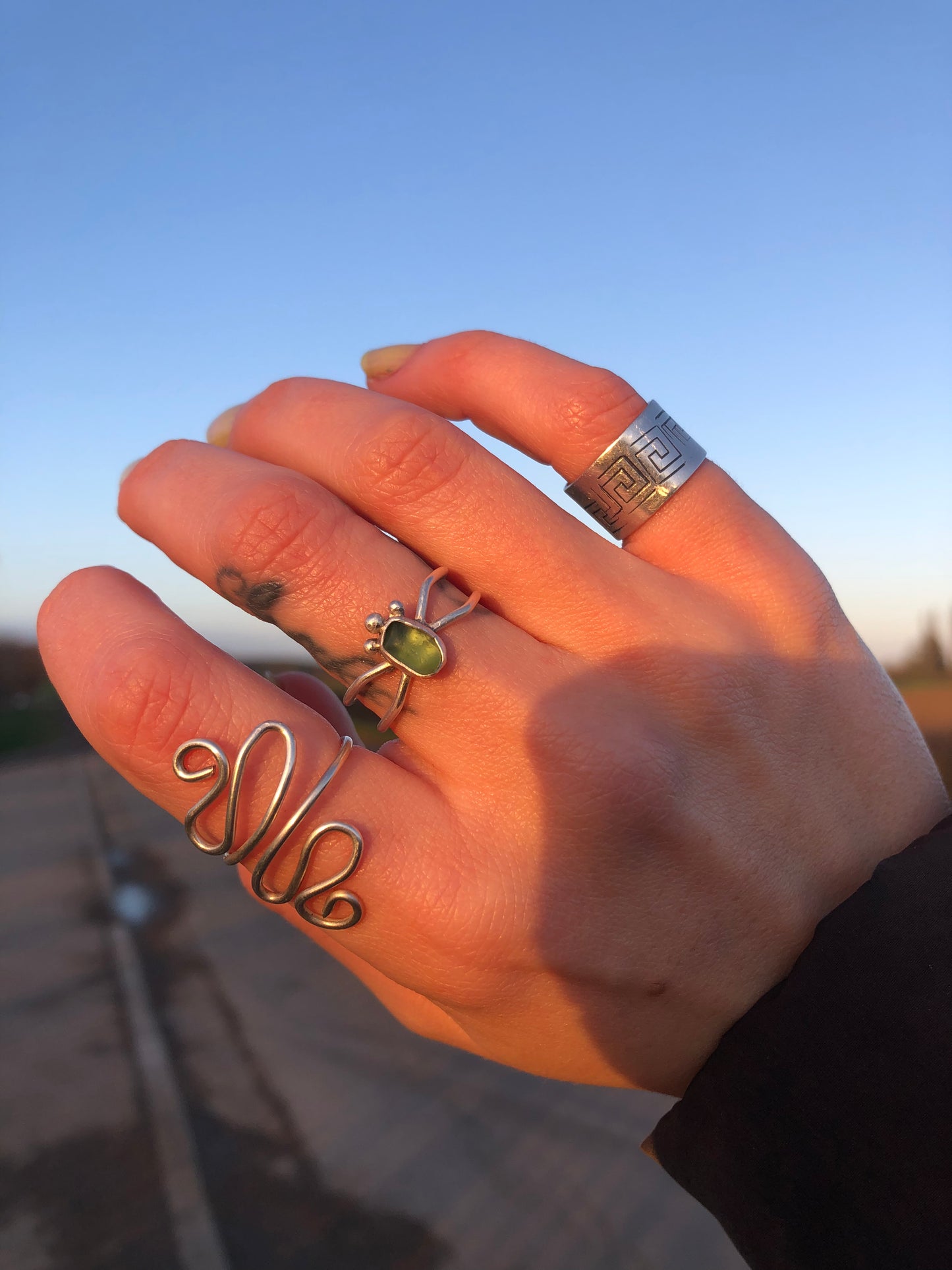 Dark Green Mind Body Soul Ring