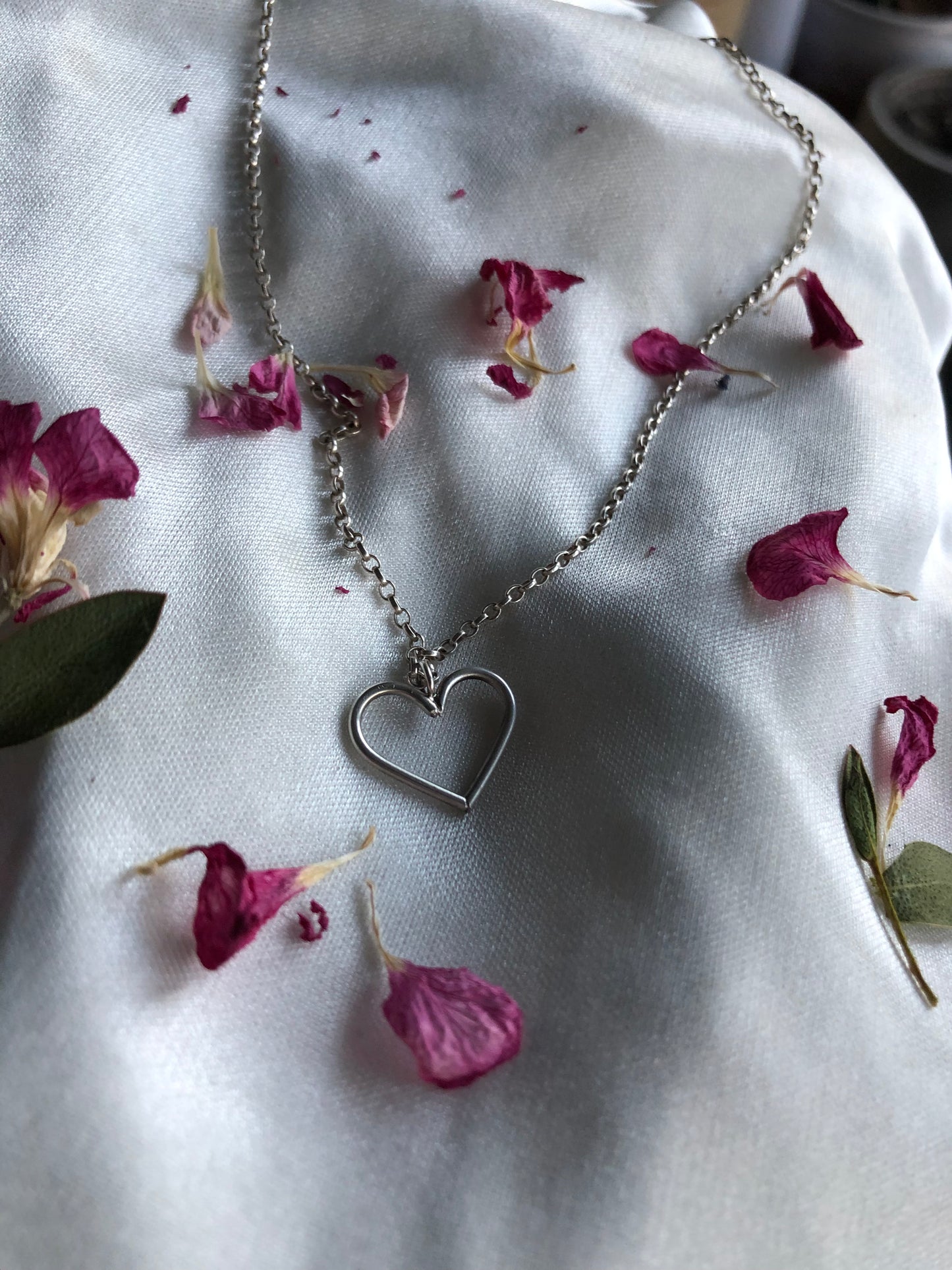 Heart Frame Sterling Silver Necklace