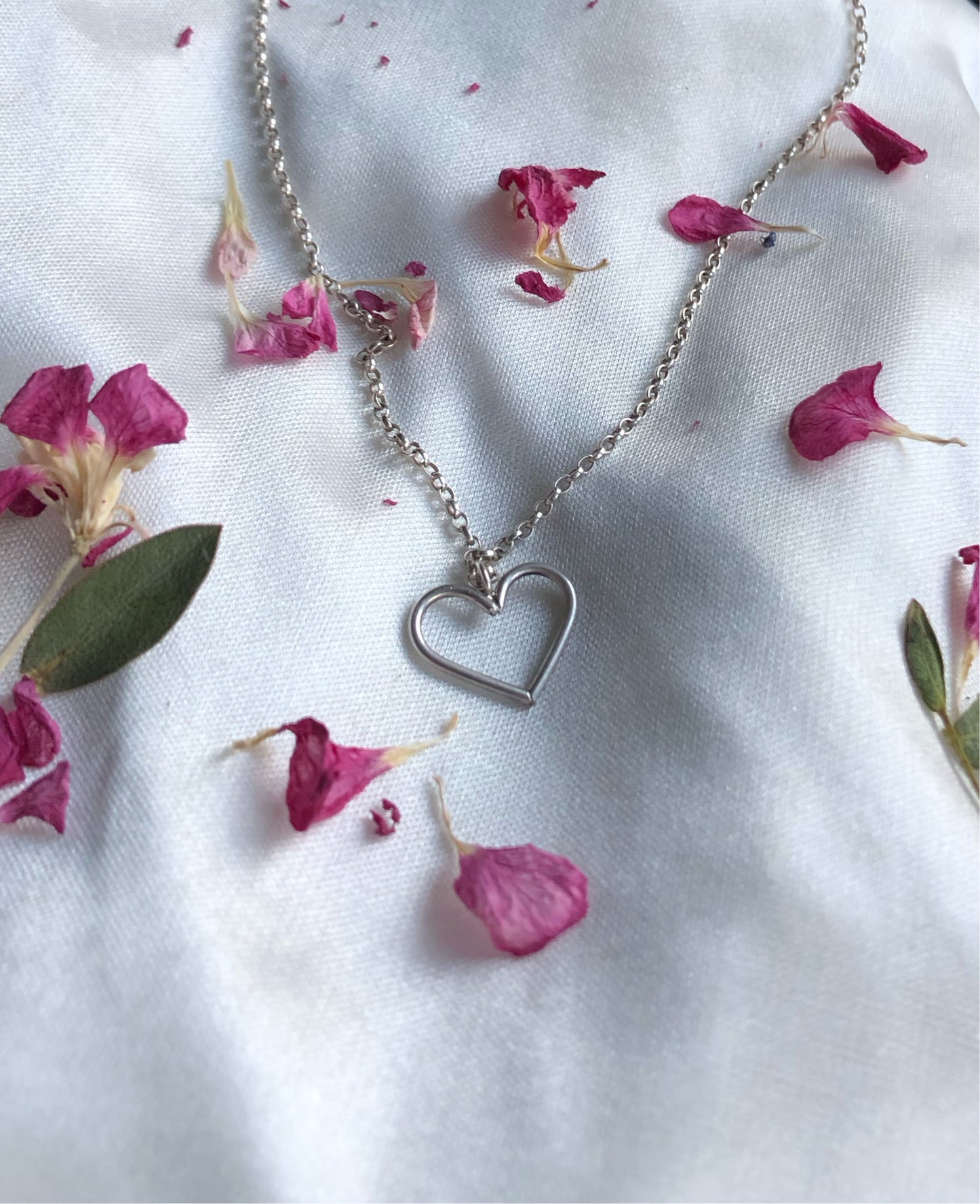 Heart Frame Sterling Silver Necklace